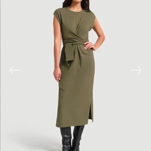 Modern Citizen Tie-Front Midi Dress, Olive, Size L